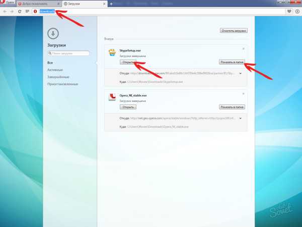 Как открыть загрузки в браузере