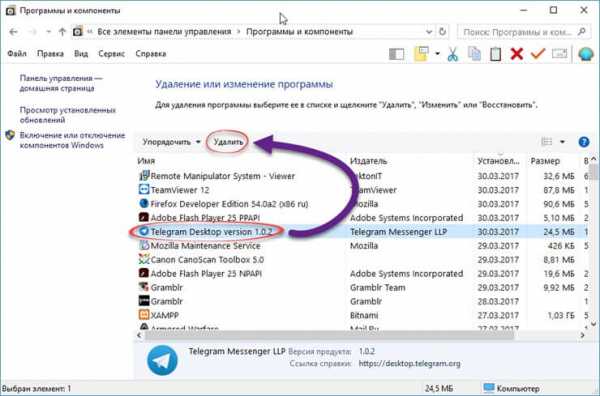 как удалить телеграмм с компьютера