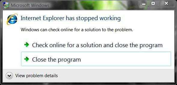 Не работает internet explorer в windows 7 что делать